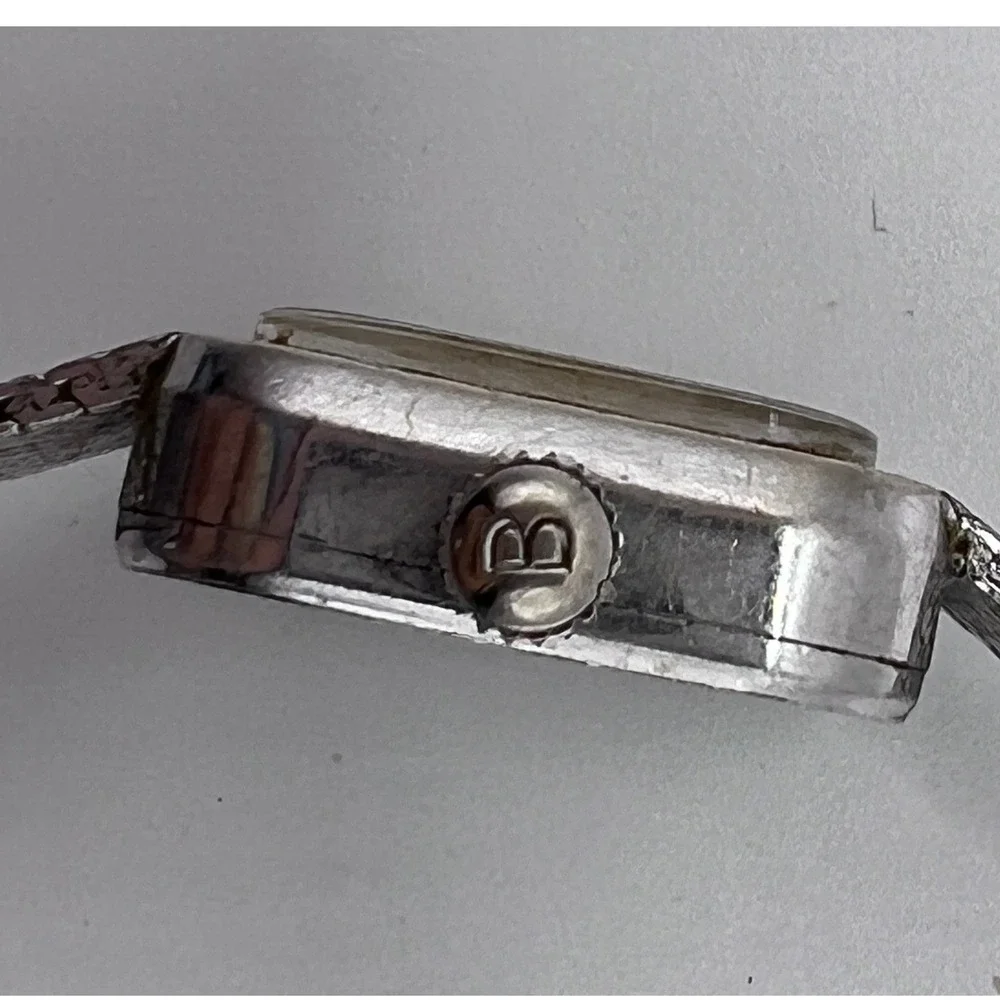 Bulova Vintage Cocktail Watch Womens Silver 10K RGP Mesh Band Needs Battery